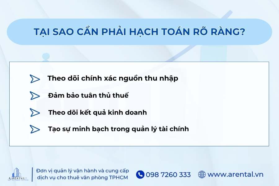 Tại sao cần phải hạch toán doanh thu rõ ràng.