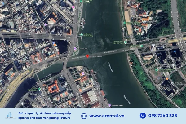 Vị trí của hầm Thủ Thiêm trên Google Maps.