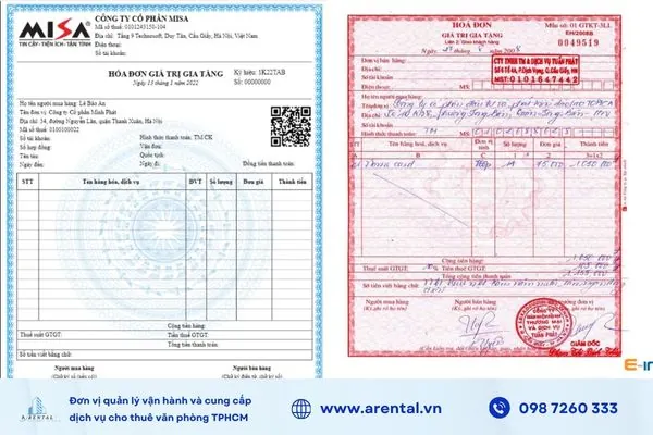 Mẫu hóa đơn giá trị gia tăng điện tử và giấy với đầy đủ thông tin theo quy định hiện hành.