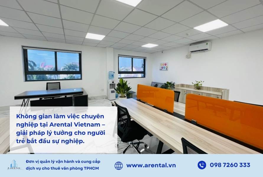 Không gian làm việc chuyên nghiệp tại Arental Vietnam – giải pháp lý tưởng cho người trẻ bắt đầu sự nghiệp.