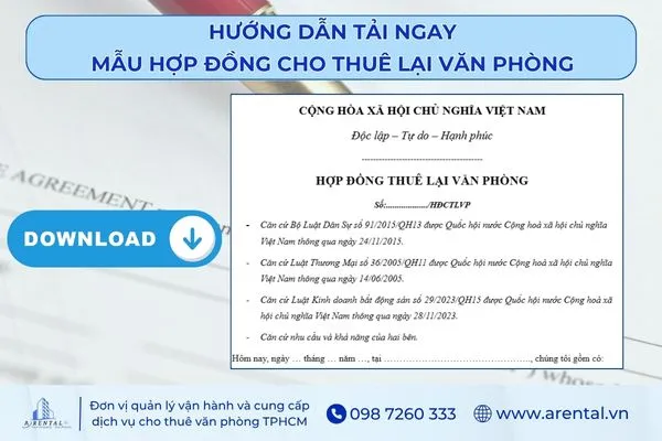 Tải mẫu hợp đồng cho thuê lại văn phòng chuẩn một cách nhanh chóng.