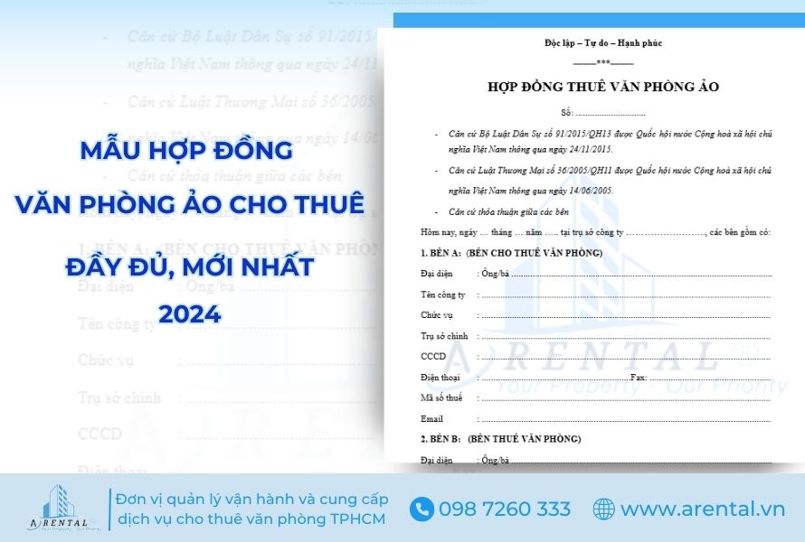 Mẫu hợp đồng cho thuê văn phòng ảo đầy đủ, mới nhất 2024.