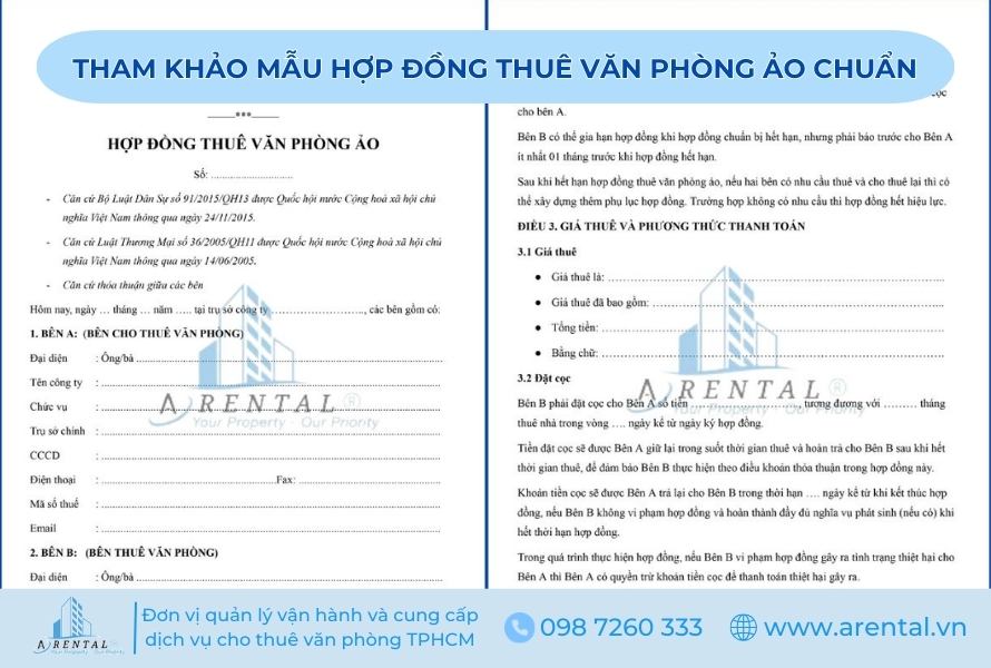 Mẫu hợp đồng thuê văn phòng ảo chuẩn - Arental Vietnam.