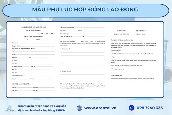 Mẫu phụ lục hợp đồng lao động.
