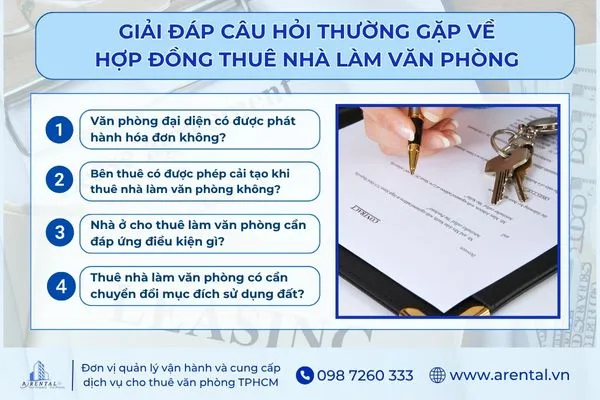 Giải đáp câu hỏi thường gặp liên quan đến hợp đồng thuê nhà làm văn phòng kinh doanh.