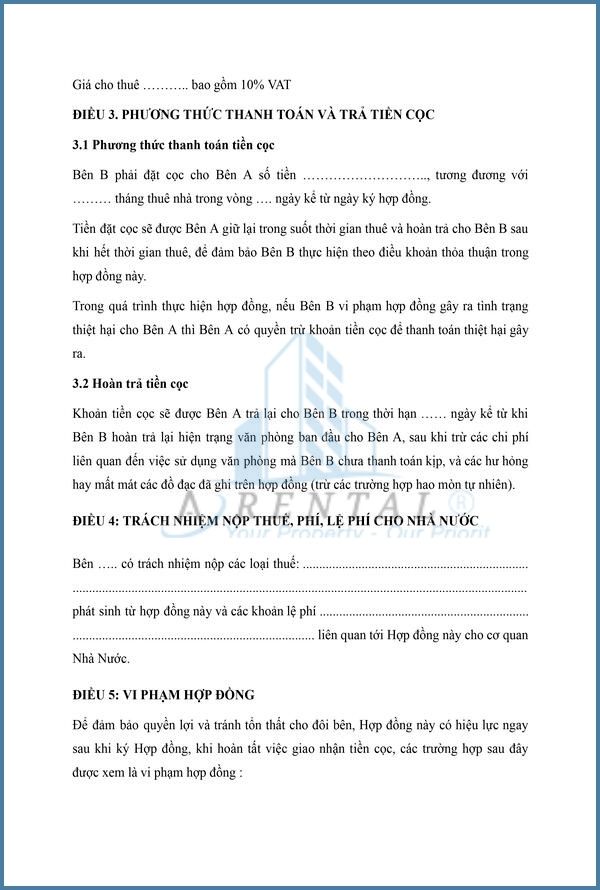 Mẫu hợp đồng cho thuê nhà làm văn phòng - Hình 3.