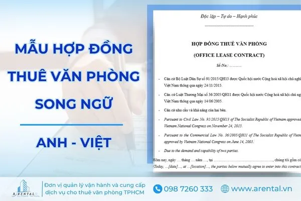 Cập nhật mẫu hợp đồng thuê văn phòng tiếng Anh.