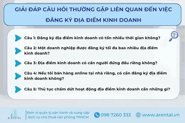 Giải đáp các câu hỏi thường gặp về chủ đề: Khi nào phải đăng ký địa điểm kinh doanh.