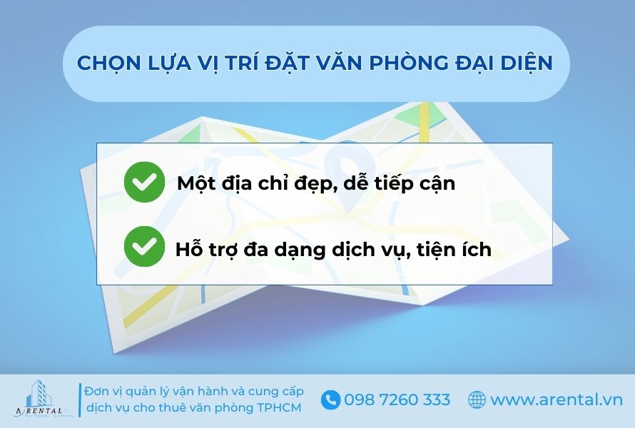 Cách chọn vị trí đặt văn phòng đại diện.