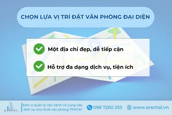 Cách chọn vị trí đặt văn phòng đại diện.