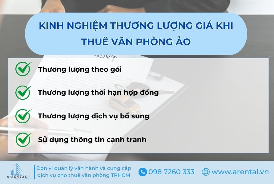 Kinh nghiệm thương lượng giá khi thuê văn phòng ảo.