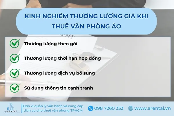 Kinh nghiệm thương lượng giá khi thuê văn phòng ảo.