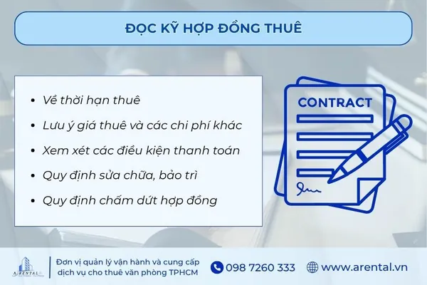 Các điều khoản cần xem xét kỹ trong hợp đồng thuê văn phòng.