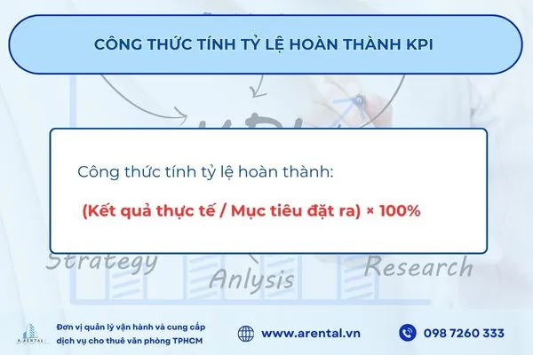 Công thức tính tỷ lệ hoàn thành KPI.
