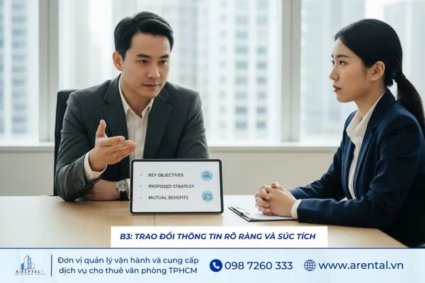 Trao đổi thông tin rõ ràng, súc tích khi đàm phán.