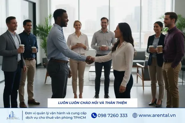 Luôn chào hỏi lịch sự để tạo ấn tượng tốt và cải thiện kỹ năng giao tiếp.