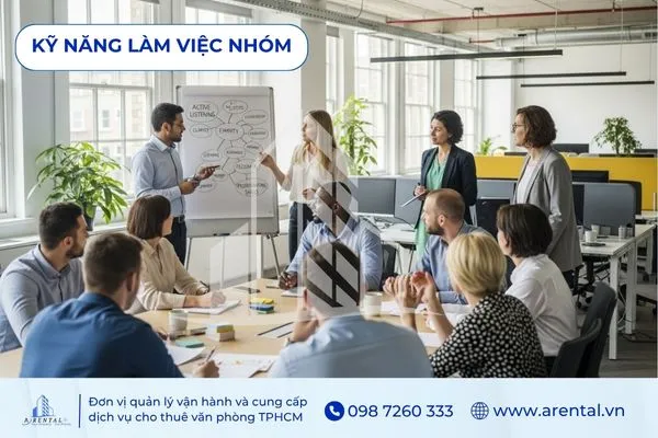 Minh họa kỹ năng làm việc nhóm, kỹ năng mềm cần thiết ở doanh nghiệp.