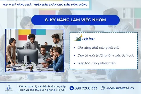 Nhân viên văn phòng phối hợp ăn ý trong nhóm để đạt mục tiêu chung.