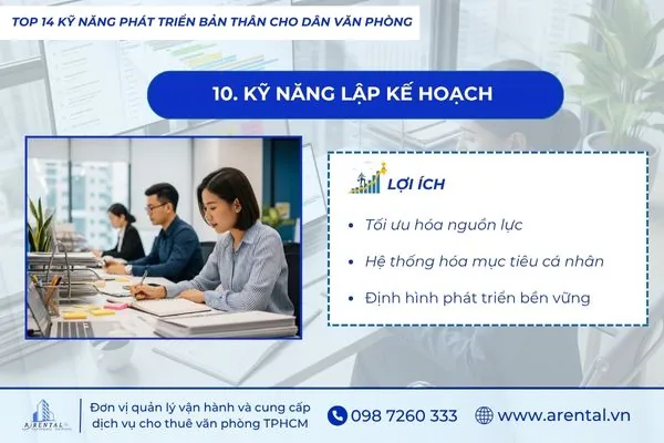 Nhân viên rèn luyện kỹ năng phát triển bản thân thông qua việc lập kế hoạch và tổ chức công việc khoa học.