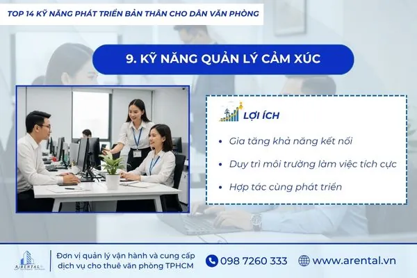 Kiểm soát cảm xúc tốt giúp cải thiện giao tiếp và năng suất làm việc.