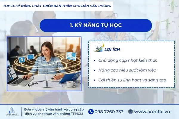 Nhân viên chủ động tự học để cập nhật kiến thức và phát triển nghề nghiệp bền vững.