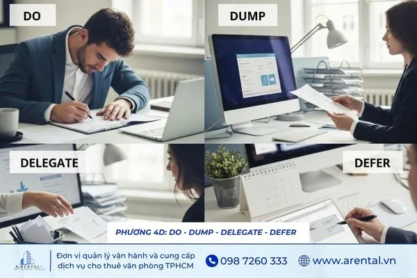 Sàng lọc nhiệm vụ theo 4D để ưu tiên và tiết kiệm thời gian làm việc văn phòng.