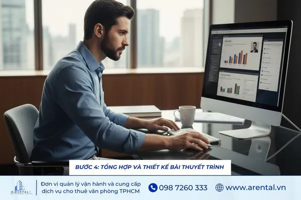 Bước tổng hợp dữ liệu và thiết kế bài thuyết trình để nội dung rõ ràng, trực quan.