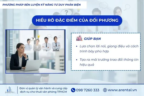 Hiểu rõ đặc điểm của đối phương để rèn tư duy phản biện: chọn lời nói, giọng điệu và cách trình bày phù hợp