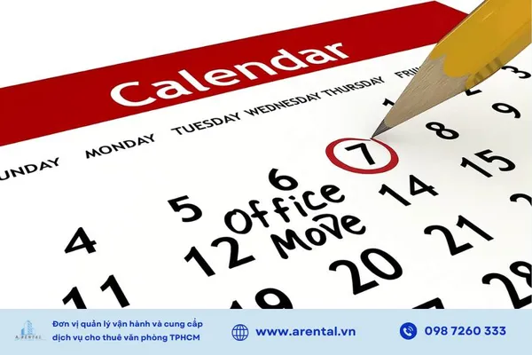 Lên lịch chuyển văn phòng hợp lý giúp đảm bảo công việc không bị gián đoạn.