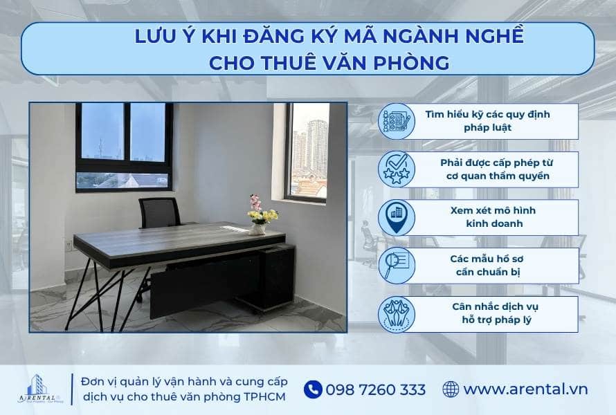 Lưu ý khi đăng ký mã ngành nghề cho thuê văn phòng.