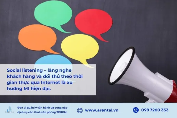 Social listening – lắng nghe khách hàng và đối thủ theo thời gian thực qua Internet là xu hướng MI hiện đại.