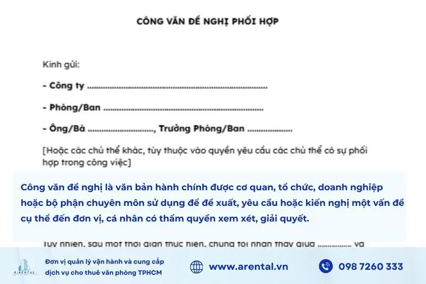 Khái niệm công văn đề nghị trong văn bản hành chính.