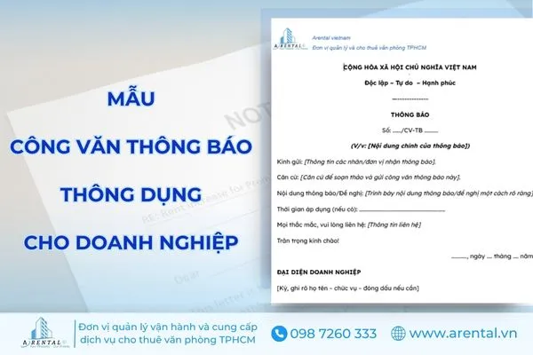 Cập nhật mẫu công văn thông báo cho khách hàng phổ biến cho doanh nghiệp.