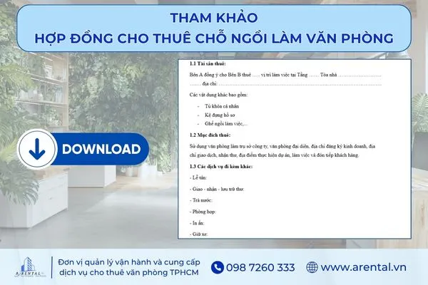 Mẫu hợp đồng thuê văn phòng với cá nhân khi thuê chỗ ngồi làm việc.