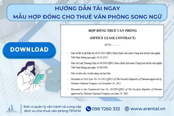 Hướng dẫn tải hợp đồng thuê văn phòng làm trụ sở công ty tiếng Anh.