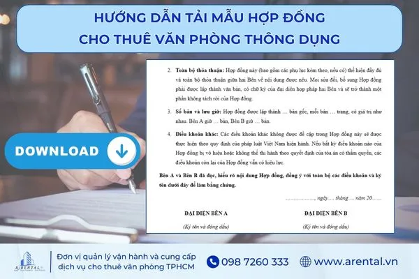Hướng dẫn tải hợp đồng thuê văn phòng làm trụ sở công ty.
