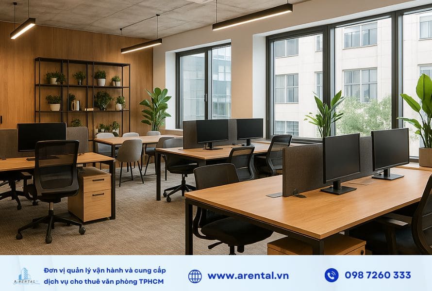 Văn phòng 50m2 được thiết kế theo phong cách hiện đại, trang nhã.