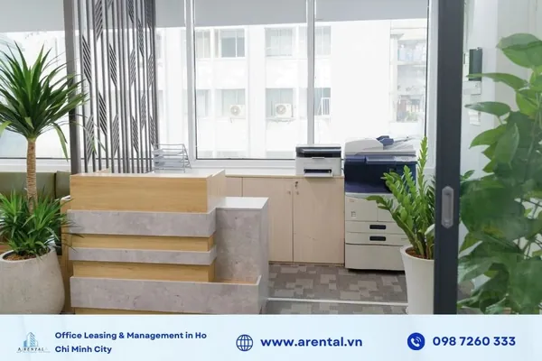 Professional printing and document preparation station for meeting room clients.