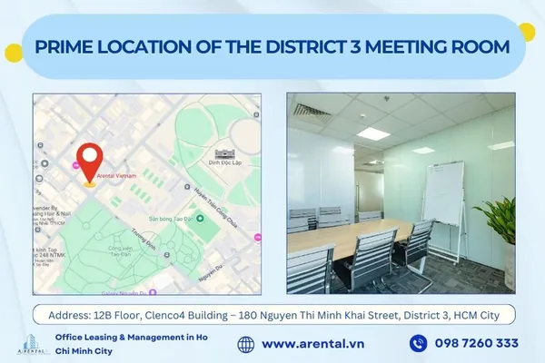 Map location of District 3 meeting room rental with convenient traffic access and connectivity.