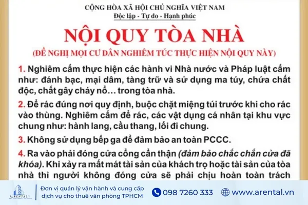 Nội quy quản lý tòa nhà văn phòng là nền tảng để xây dựng môi trường làm việc an toàn, văn minh và chuyên nghiệp.