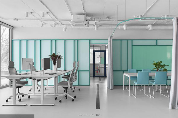 Pastel colors are popular in green offices.