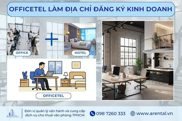 Sử dụng officetel để làm địa chỉ đăng ký kinh doanh và văn phòng làm việc.