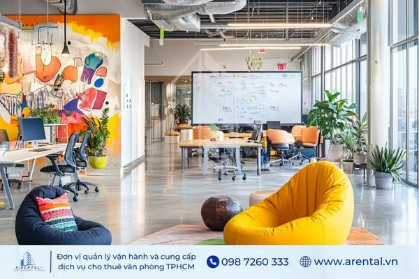 Phong cách thiết kế văn phòng đa sắc màu, mang lại năng lượng và sự hứng khởi.