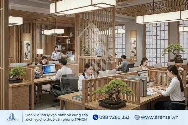 Phong cách thiết kế văn phòng Japan mang tinh thần wabi-sabi, cân bằng và giản dị.