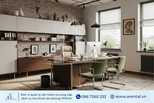 Xu hướng thiết kế văn phòng Retro, kết hợp cũ và mới để tạo điểm nhấn độc đáo.