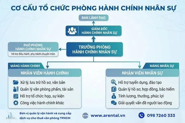 Cơ cấu tổ chức của phòng hành chính nhân sự.