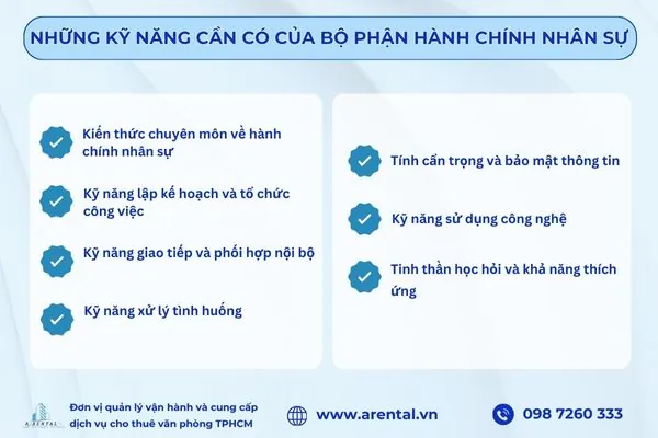 Những kỹ năng cần có của bộ phận hành chính nhân sự.