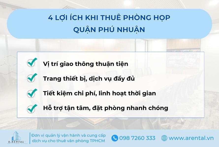 4 lợi ích khi thuê phòng họp theo giờ Quận Phú Nhuận.