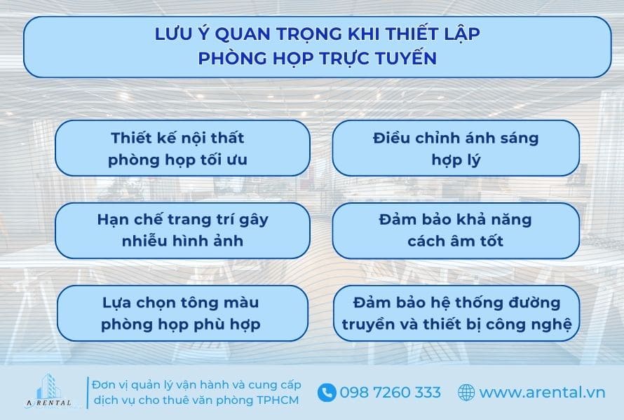 6 lưu ý quan trọng khi thiết kế không gian phòng họp trực tuyến.