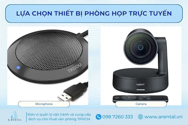 Cần chuẩn bị mic, camera và loa phát cho buổi họp trực tuyến.